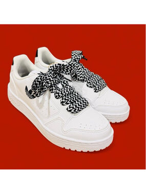 Adidas NY 90s White Sneakers Youth 4.5 Women’s 6.5 Retro Chunky Lace NEW Upgrade